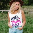 Wife Mom Boss Mom Joke Quote Humor Mother's Day Women Women Tank Top Gifts for Her
