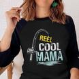 Reel Cool Mama Fishing Fisherman Funny Retro Gift For Womens Gift For Women Women Baseball Tee Raglan Graphic Shirt