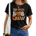 2Nd Grade Boo Crew Teacher Student Halloween Groovy Ghost Women T-shirt