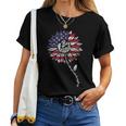 4Th Of July Be Kind Sunflower Red White And Blue Women T-shirt
