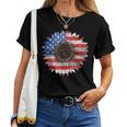 American Flag Sunflower Graphic 4Th Of July Independence Day Women T-shirt