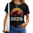 Bear Deer Antlers Craft Beer Retro Graphic Women T-shirt