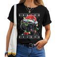 Black Pug Christmas Tree Dog Mom Dad Ugly Sweater Christmas Women T-shirt