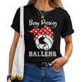 Busy Raising Ballers Soccer Volleyball Mom Women T-shirt