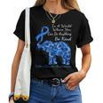 Colon Cancer Awareness Sunflower Elephant Be Kind Women T-shirt
