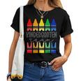 Colorful Crayon Kindergarten Team For Teachers Students Women T-shirt