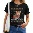 Corgi Dog Merry Corgmas Santa Corgi Ugly Christmas Sweater Women T-shirt