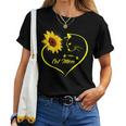Cute Cat Mom Sunflower Heart Love Cat Lover Women T-shirt