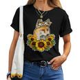 Cute Love Fox Sunflower Decor Fox Women T-shirt