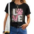 Cute Pink Love Dog Paw Dog Puppy Lover Girls Women T-shirt
