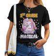 First Grade Will Be Magical Cute Unicorn Rock 1St Grade Girl Women T-shirt