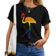 Flamingo Gay Pride Lgbtq Supporter Fans Rainbow Ally Women T-shirt Crewneck