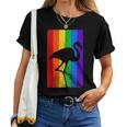 Flamingo Lgbt Pride Rainbow Flag Gay Lesbian Women T-shirt