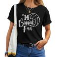 Fourn 14 Biggest Fan Volleyball Mom Volleyball Dad Women T-shirt