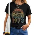 Funny 50 Years Old August 1973 Vintage Retro 50Th Birthday Women T-shirt