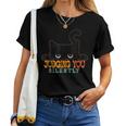 Funny Black Cat Judging You Silently Sarcastic Cat Women T-shirt Crewneck Short Sleeve Graphic