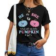 Gender Reveal Party Cute Pumpkin Baby Shower Mom And Dad Women T-shirt