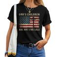 Gods Children Are Not For Sale American Flag Cross Christian Women T-shirt