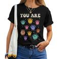 Groovy You Are Bible Verse Smile Face Religious Christian Women T-shirt