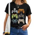 Halloween Gaming Controllers Skeleton Witch Zombie Mummy Women T-shirt