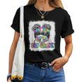 Hello 3Rd Grade Messy Bun Girls Tie Dye Cute Back To School 3Rd Grade Women T-shirt