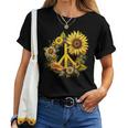 Hippie Daisy Peace Sign Retro Flower Sunflower Lovers Women T-shirt