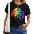 Lgbt Rainbow Lips Pride Gay Homosexual Lesbian Women T-shirt