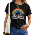 Lgbtq Ally Be You Gay Pride Lgbt Rainbow Flag Retro Women T-shirt
