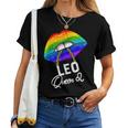 Lgbtq Leo Queen Lips Zodiac Rainbow Gay Pride Flag Lesbain Women T-shirt