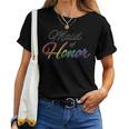 Maid Of Honor Typography Lesbian Pride Rainbow Women T-shirt Crewneck