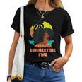 Melanin Summertime Fine Afro Love Women Women Crewneck Short T-shirt