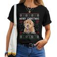 Merry Dogmas Golden Doodle Dog Christmas Ugly Sweater Women T-shirt