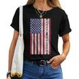 Patriotic Speed Skating - Retro American Flag Graphic Patriotic Women T-shirt