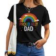 Proud Ally Dad Lgbt Vintage Rainbow Gay Pride Daddy Lgbt Women T-shirt