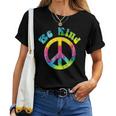 Psychedelic Tie Dye Hippie Be Kind Peace Sign Women T-shirt