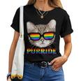 Purride Gay Pride Cat Rainbow Sunglasses Lgbtq Pride Month s Women T-shirt