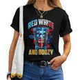 Red White & Boozy Patriotic American Whiskey Drinker Alcohol Women T-shirt