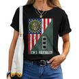 Retired Army Chief Warrant Officer Cw3 Half Rank & Flag Women T-shirt
