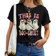 Retro Groovy This Is Some Boo Sheet Halloween Ghost Women T-shirt