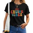 Retro Groovy Cruise Vibes Family Vacation Cruising Squad Women T-shirt