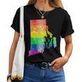 Rhode Island Gay State Pride Rainbow Flag Map Gay Lesbian Women T-shirt Crewneck