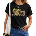 Senior 2023 Graduation Leopard Sunflower Vintage Women T-shirt