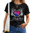 Skeleton Heart Love Is Love Lgbt Bisexual Pride Month Women Women T-shirt
