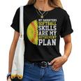Softball Dad Mom Baseball Player Women T-shirt