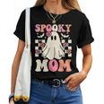 Spooky Mom Halloween Ghost Costume Retro Groovy Women T-shirt
