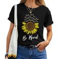 Spread Kindness Positivity Happiness Be Kind Sunflower Bees Women T-shirt