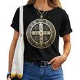 St Benedict Medal Saint Benedict Cross Catholic Christian Women T-shirt