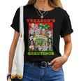 Swamp Xmas Wreath Biden Squad Trump Ugly Christmas Sweater Women T-shirt