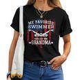 Swim Grandma Us American Flag Swimming Women T-shirt