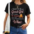 I Tried To Be A Good Girl But Campfire And Wine Camping Women T-shirt